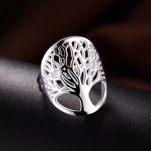 Tree of life Cut out silver ring